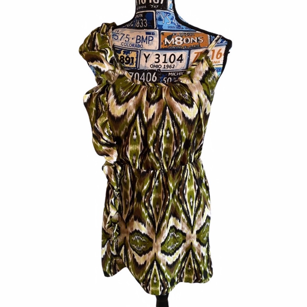 Envy Me multi-color Tunic mini dress, Womens Size:L